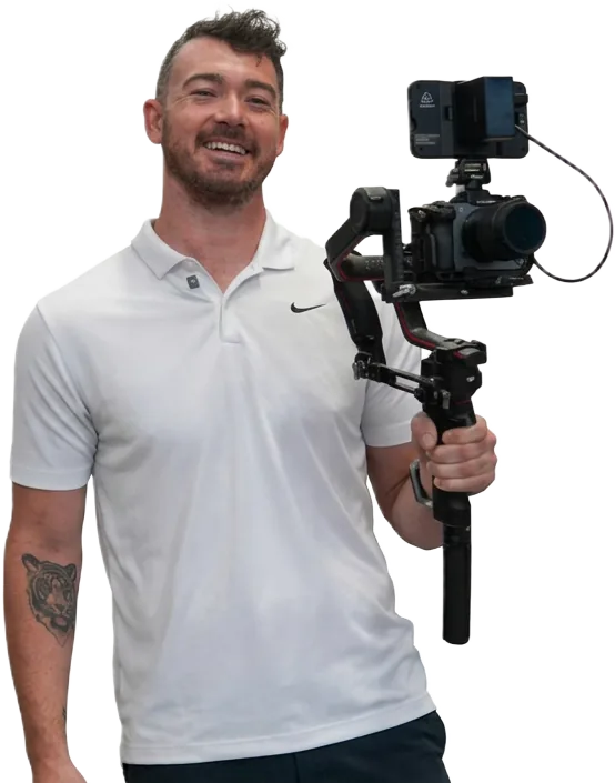 Douglas Laird holding his camera rig